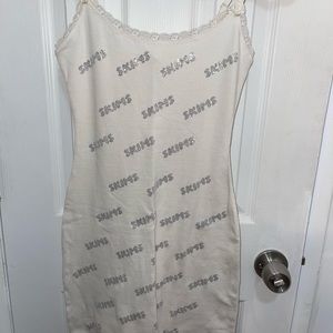 Skims Rhinestone Logo Pointelle Slip Dress